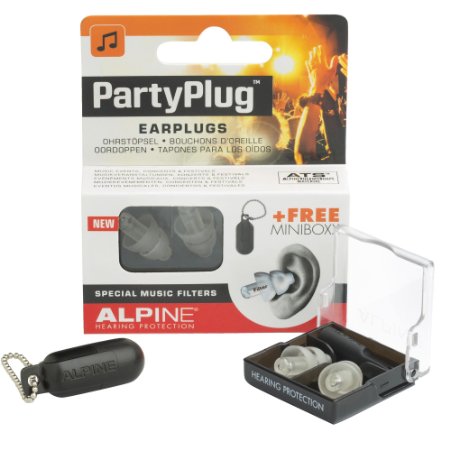 Alpine PartyPlug Ear Plugs for Loud Music Environments, Clear