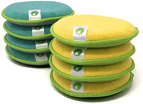 Starfiber Microfiber Kitchen Scrubbies 8 Pack (Green/Gray   Yellow/Green)