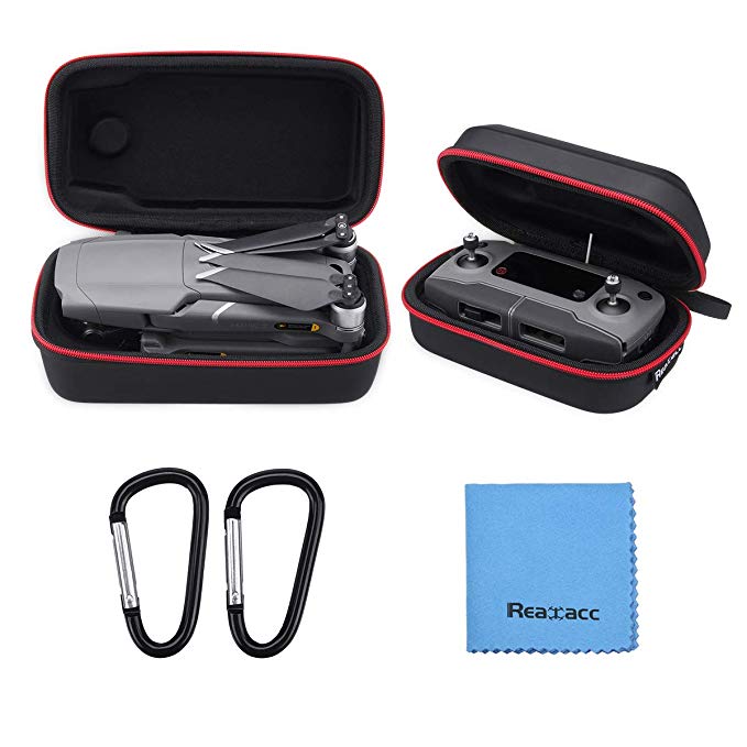 Realacc Carrying Case for DJI Mavic 2 Pro/Zoom,Anti-Shock and Waterproof for Drone Body and Remote Controller Transmitter，Extra Carabiner and Wipe Cloth