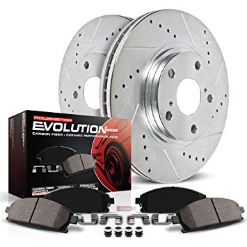 Power Stop K2066 Front Brake Kit with Drilled/Slotted Brake Rotors and Z23 Evolution Ceramic Brake Pads