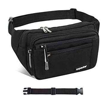 oxpecker Waist Pack Bag Rain Cover, Waterproof Fanny Pack Men&Women, Workout Traveling Casual Running Hiking Cycling, Hip Bum Bag Adjustable Strap Outdoors.