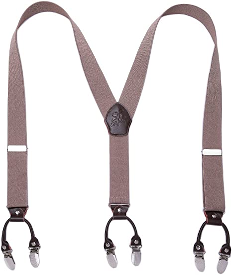 KANGDAI Mens Braces Y Style Braces One Size Adjustable Suspenders Trouser Braces Salopette Braces Strong Metal Clips Mens Braces
