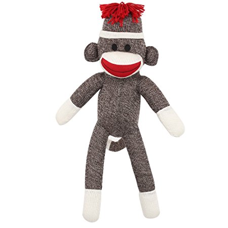 Original Sock Monkey Knitted Puppet Present Stuffed Animal Plush Baby Doll 20 inch