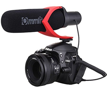 Comica Super-Cardioid Directional Condenser Photography Interview Lightweight Shotgun Video Microphone for Nikon,Canon and DSLR Cameras(AAA battery included) (Red)