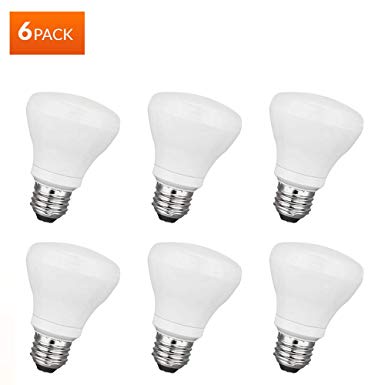 LED R20 Flood Light Bulb - 50W Equivalent, Soft White - 2700K, Dimmable, 6 Pack