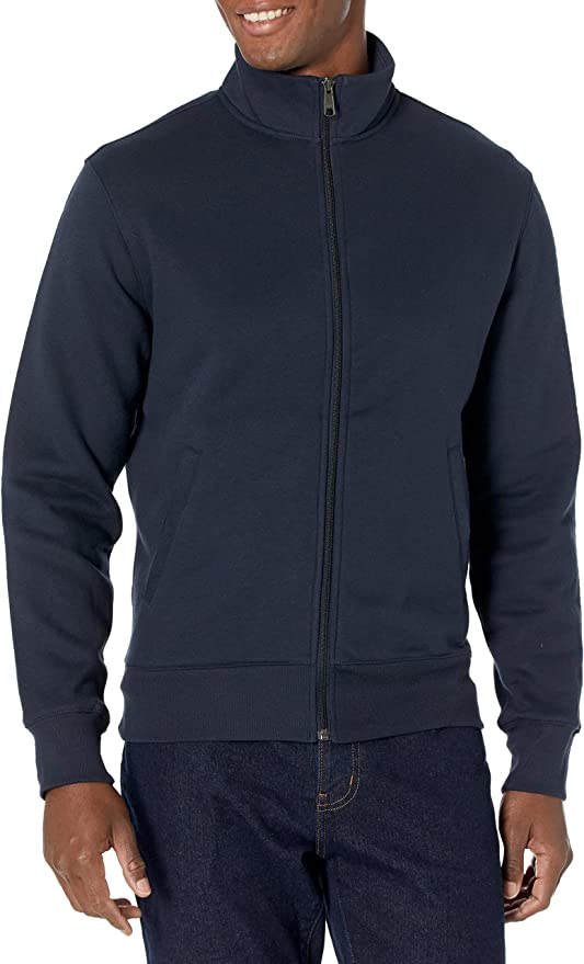 Amazon Essentials Men's Full-Zip Fleece Mock Neck Sweatshirt