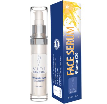 VIDI Vitamin C Serum, Collagen Booster Skin Serum with Peptides, Vitamin C and E (1oz pump) - Great Gift