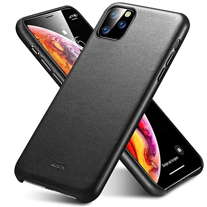 ESR Premium Real Leather for iPhone 11 Pro Case - Slim Full Leather Phone Case [Supports Wireless Charging] [Scratch-Resistant] Protective Case for iPhone 11 Pro 5.8'' 2019 (Black)