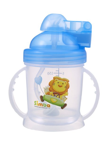 Simba BPA Free Baby Training Cup w/ 360° Auto Straw (Blue)