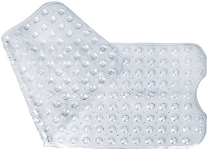 Non-Slip Clear PVC Bathtub Mat - Anti-Slip Anti-Bacterial Extra Long Shower Mat 15 x 38 Inch - by Utopia Home