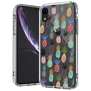 MOSNOVO iPhone XR Case, Clear iPhone XR Case, Aqua and White Mandala Pattern Clear Design Transparent Plastic Hard Back Case with Soft TPU Bumper Protective Case Cover for Apple iPhone XR