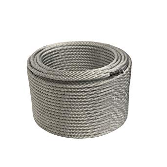 ALEKO WR3/8G7X19F250 3/8 Inch Diameter 7 x 19 Strand Galvanized Aircraft Steel Cable Wire Rope 250 Feet