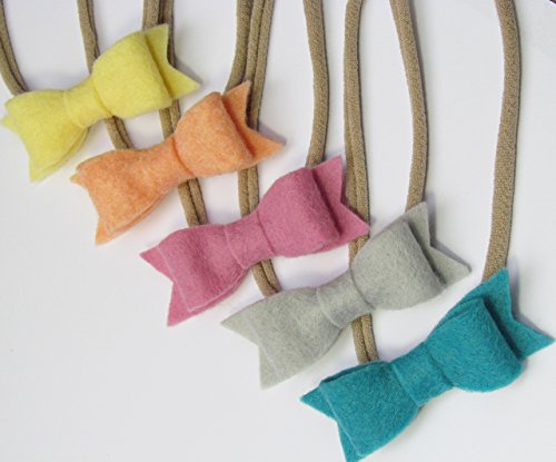 Baby Handmade Mini Bow Nylon Headbands Macaroon Color Pallet Collection