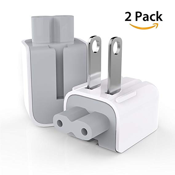 AC Power Adapter US Wall Folding Plug Duck Head (2 Pack), SEOYO Charge Adapter US Standard Plug Duck Head for MacBook Pro/MacBook Air/Mac iBook/iPhone/iPod/etc.（White） (Upgrade)