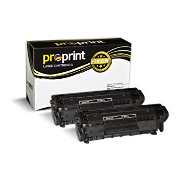 ProPrint (TM) 2-Pack Compatible HP 12A (Q2612A) Canon 104 (0263B001) Black Toner Cartridge for LaserJet 1020 imageCLASS MF4150 (2 Black)