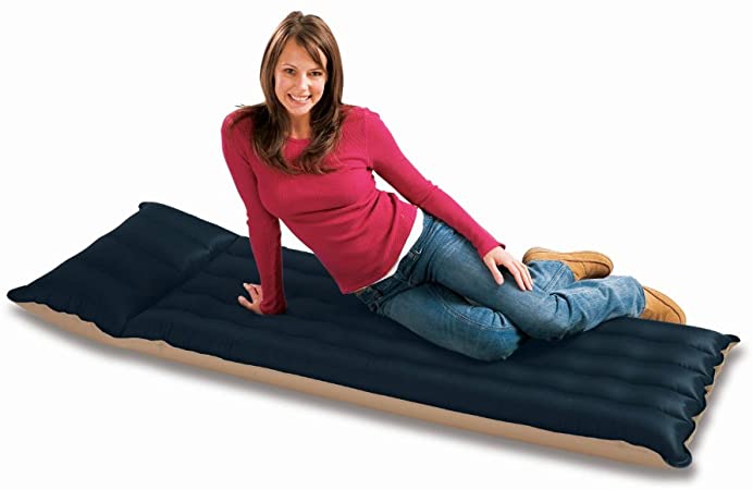 Intex Inflatable Fabric Camping Mattress with Built-In Pillow, 72.5" x 26.5" x 6.75"