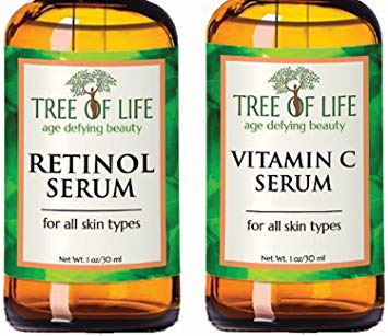 Anti Aging Serum Two-Pack - 72% ORGANIC - Vitamin C Serum - Retinol Serum - SATISFACTION GUARANTEED