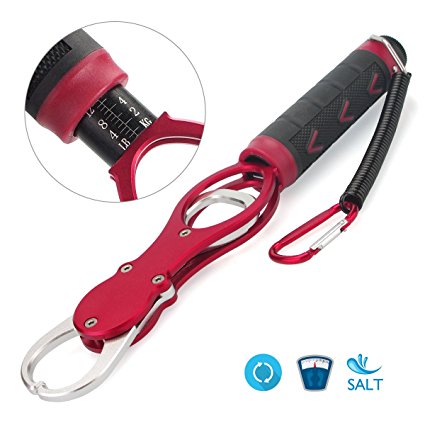 Ticoze Fish Gripper, Portable Fish Lip Gripper Made from Rustproof Aluminum Alloy and TPR Handle