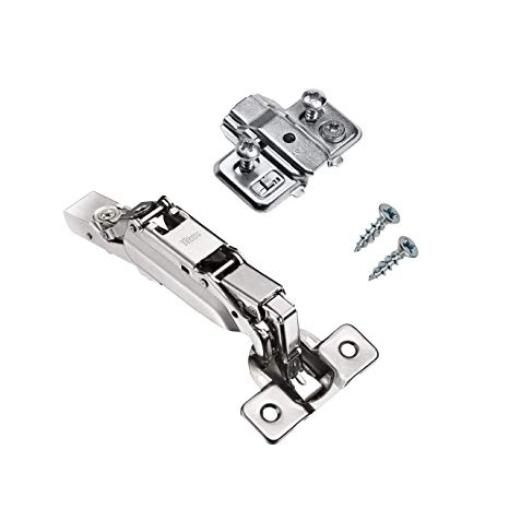 Rok Titus Kitchen Cabinet Hinge with 0mm Mounting Plate 170 Degree Frameless Euro Lazy Susan-FL0 Concealed T45S0M170   TCCA0MMP Kit European Made (2, Lazy Susan Overlay-FL0)