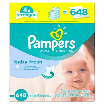 Pampers Fresh Baby Wipes 9X Refill, 648 Count