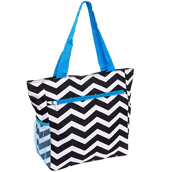 SilverHooks Womens Chevron Beach Tote Shopper Bag