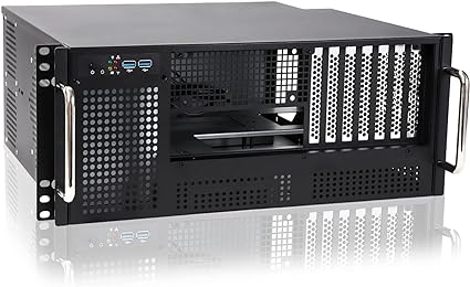 RackChoice 4U Front I/O ATX/Micro ATX rackmount Server Chassis,USB3.0x2,2 x 5.25“ 6 x 3.5“(int.)