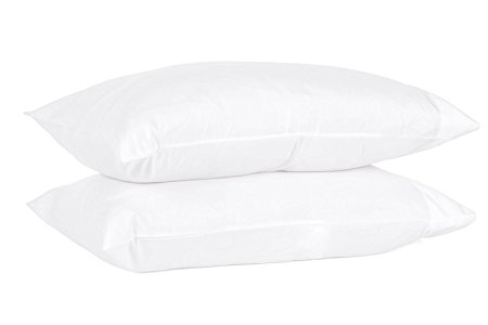 2-PC Standard Size Microfiber Bedding Pillow Cases, Zipper Closure, Stain and Wrinkle Resistant, Multiple Colors - WHITE