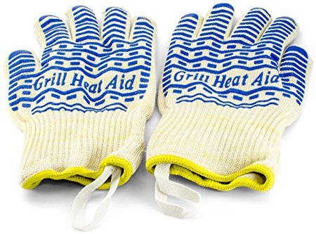 Triple Layer Design of Steam, Heat & Flame Resistant Gloves Warrant Maximum Safety – Light-Weight & Flexible - Soft Cotton Lining for Comfort - Blue Silicone for Superb Grip