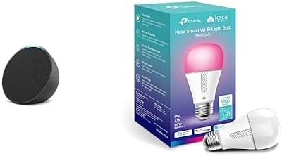 Echo Pop in Charcoal bundle with TP-Link Kasa Smart Color Bulb