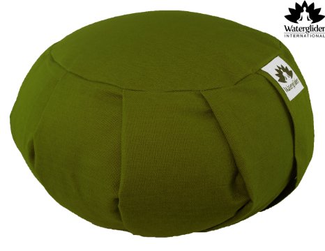 Zafu Yoga Meditation Pillow with USA Buckwheat Hull Fill Certified Organic Cotton- 6 Colors