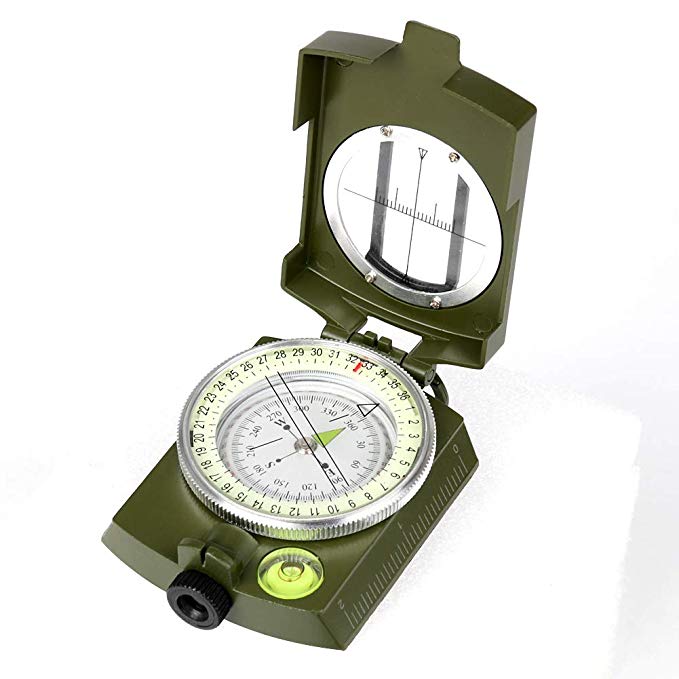 YEHOBU Multifunctional Lensatic Compass, Waterproof Military Grade Tactical Navigation Compasses Survival Emergency Luminous Sighting Compass for Hiking Camping Hunting Boy Scout