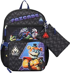 Bioworld Five Nights At Freddy's Security Breach Fazcade Youth 5-Piece Backpack Set