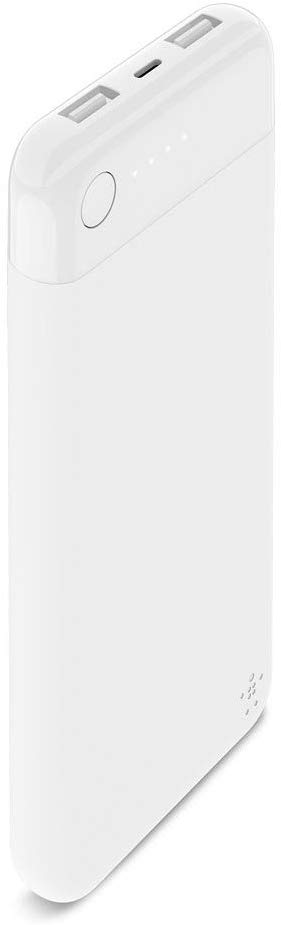 Belkin Boost Charge Power Bank 10K with Lightning Connector (MFi-Certified 10000 mAh Portable Charger for iPhone/iPad/AirPods), White