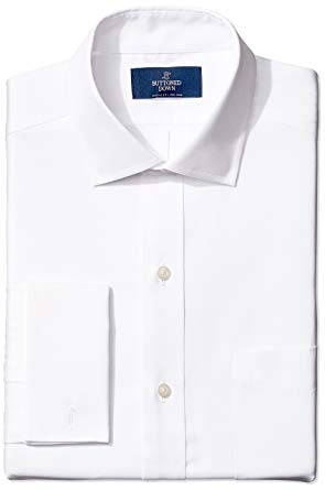 Amazon Brand - BUTTONED DOWN Men's Classic Fit French Cuff Pinpoint Non-Iron Dress Shirt