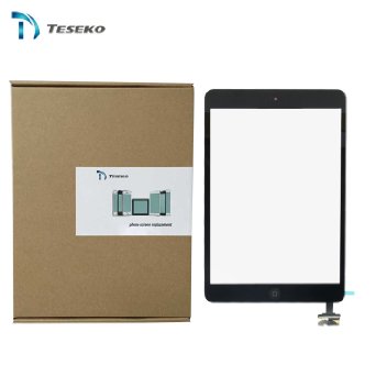 Teseko for Ipad Mini Black Touch Screen Digitizer Ic Chip Front Lens with Home Button Flex Assembly Replacement