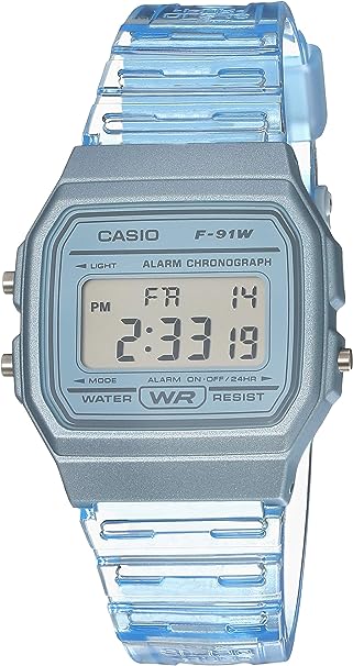 Casio Quartz Watch with Resin Strap, Blue, 20 (Model: F-91WS-2CF)