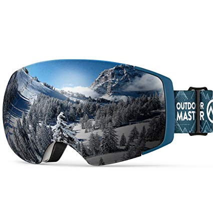 OutdoorMaster Ski Goggles PRO - Frameless, Interchangeable Lens 100% UV400 Protection Snow Goggles for Men & Women