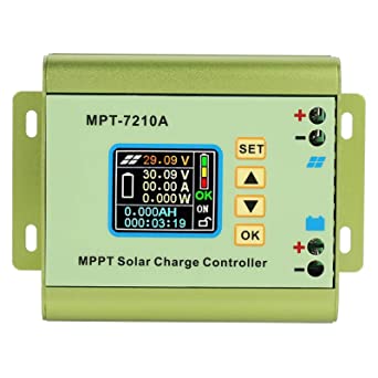 Solar Controller MPPT DC12-60v,MPT-7210A Charge Controller LCD Display Energy Solar Panel Charge Controller Regulator for Lithium Battery