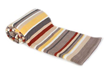 Arus All Season Collection Cotton Blend Throw Blanket, Desert Stripe, 80X90