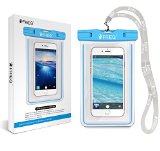 FRiEQ Universal Waterproof Case for Outdoor Activities - Perfect for Boating  Kayaking  Rafting  Swimming - Waterproof bag for Apple iPhone 6 Plus 6 5S 5C 5 Galaxy S6 S4 S3 HTC One X Galaxy Note 4 Note 3 LG G2 up to 6 inch Diagonal - Protects your Cell Phone or MP3 Player from Water Sand Dust and Dirt - IPX8 Certified to 100 Feet Light Blue