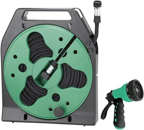 Mintcraft YP1121 Flat Hose Reel with Nozzle, 50'
