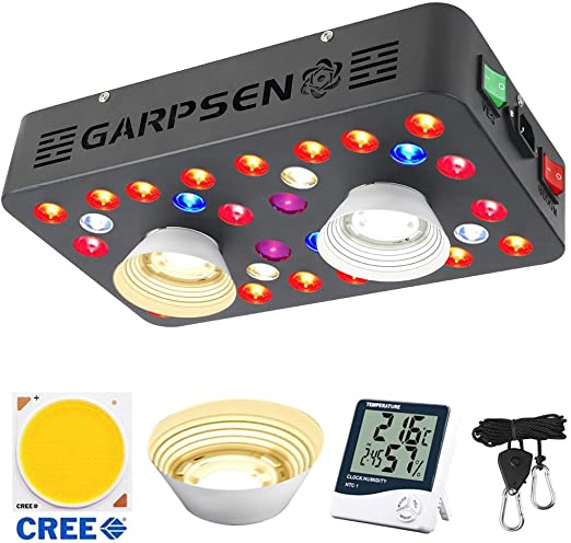 Garpsen Cree COB Grow Led Lights for Indoor Plants, 1000W Reflector Grow Lamp with Upgraded Full Spectrum, Daisy Chain & Veg & Bloom Switch for Hydroponic Indoor Plants Veg Flower (2020 Newest Tech)