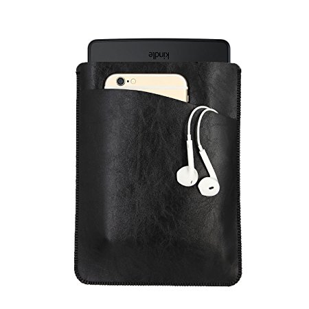 LANMU PU Leather Sleeve for Kindle Paperwhite,NEW Kindle Sleeve,Kindle Voyage Sleeve (Perfect Storage your E- book/phone/headset/bank cards)