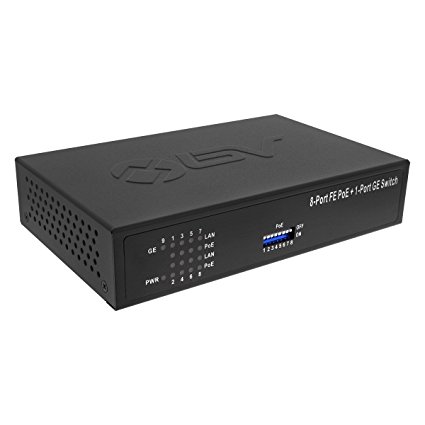 BV-Tech POE-SW881 | 8 Port 10/100Mbps PoE  Unmanaged Switch with 1 Gigabit Ethernet Uplink (1000Mbps) – Dipswitches – 120W – 802.3af/at