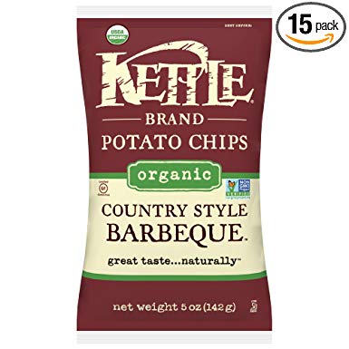 Kettle Brand Organic Potato Chips, Country Style Barbeque, 5 Ounce (Pack of 15)