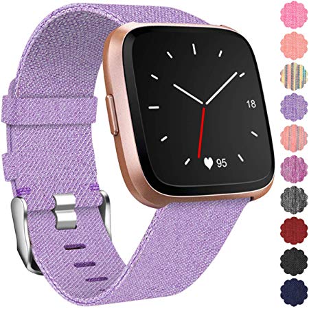 Maledan Replacement for Fitbit Versa Bands Women Men Large Small, Woven Fabric Accessories Strap Wrist Band Compatible with Fitbit Versa Smart Watch