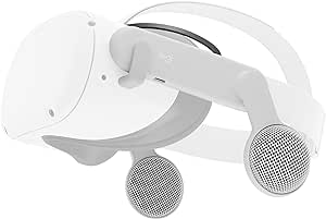 Logitech Chorus VR Off-Ear Headset for Meta Quest 2, designed for gaming and VR fitness, lightweight, open air immersive audio, flip to mute, USB-C passthrough - White