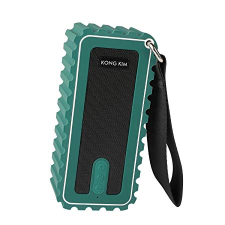Wireless Waterproof Bluetooth Speaker Outdoor Portable FM Radio Super HD Stereo Bass 12 Hours Playtime USB Bluetooth Speaker with Mic (Green)