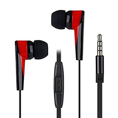 Labvon in-ear Sport Headphones，perfect sound quality, Noise Isolating, Sweatproof, shockproof, with Remote and Mic Earhook Wired Stereo Workout Earpods for Apple devices (black)