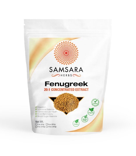 Fenugreek Seed Extract Powder (4oz / 114g) 20:1 CONCENTRATED EXTRACT (Equal to 4560 Raw Powder 500mg Capsules) INCREDIBLE VALUE!!!